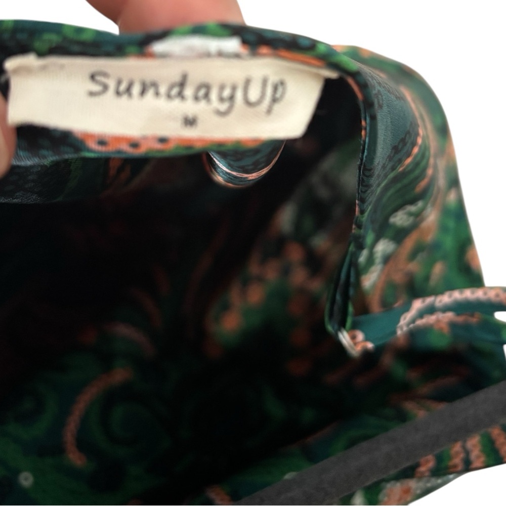 ✅ Sundayup satin midi green floral - Picture 6 of 6